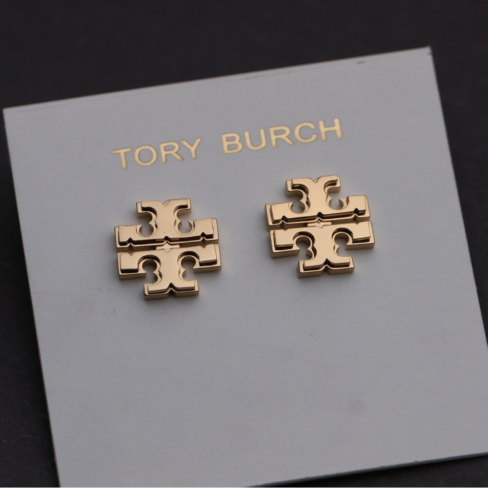 Tory Burch Small Logo Stud Earrings - Picture 3 of 7